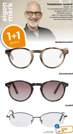 Trekpleister eigen merk trekpleister leesbril aanbieding