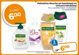 Trekpleister Palmolive douche en handzeep en Unicura handzeep aanbieding