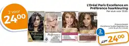 Trekpleister L'Oréal Paris Excellence en Préférence haarkleurings aanbieding