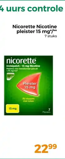 Trekpleister Nicorette Nicotine pleister 15 mg aanbieding