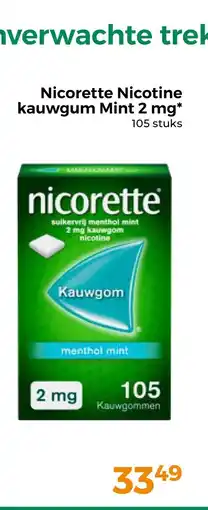 Trekpleister Nicorette Nicotine kauwgum Mint 2 mg aanbieding