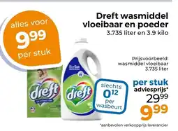 Trekpleister Dreft wasmiddel vloeibaar en poeder aanbieding