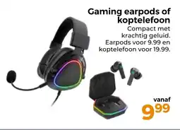 Trekpleister Gaming earpods of koptelefoon aanbieding