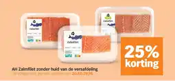 Albert Heijn AH Zalmfilet zonder huid van de versafdeling aanbieding