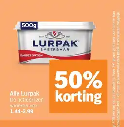 Albert Heijn Alle Lurpak aanbieding