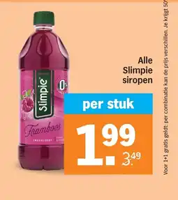 Albert Heijn Alle Slimpie siropen aanbieding
