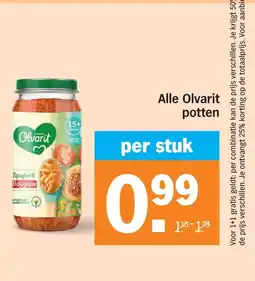 Albert Heijn Alle Olvarit potten aanbieding
