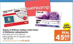 Albert Heijn Beauty & Wellness Cadeau, Kado + Kaart of Wehkamp Cadeaukaarten aanbieding
