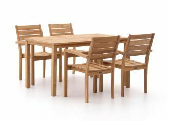 Kees Smit Sunyard Liverpool 145cm dining tuinset 5-delig stapelbaar aanbieding