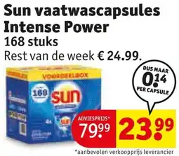 Kruidvat Sun vaatwascapsules Intense Power aanbieding