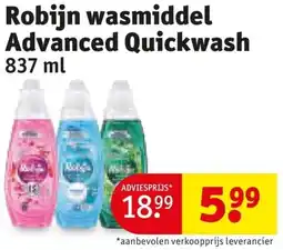 Kruidvat Robijn wasmiddel Advanced Quickwash aanbieding