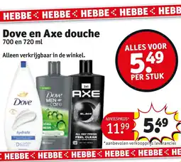 Kruidvat Dove en Axe douche aanbieding