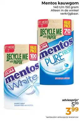 Trekpleister Mentos kauwgom aanbieding