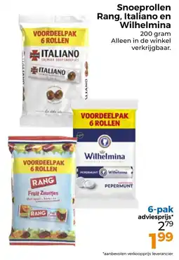 Trekpleister Snoeprollen Rang, Italiano en Wilhelmina aanbieding