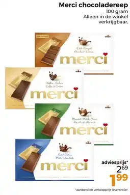 Trekpleister Merci chocoladereep aanbieding