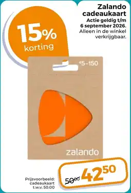 Trekpleister Zalando cadeaukaart aanbieding