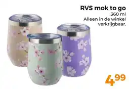 Trekpleister RVS mok to go aanbieding