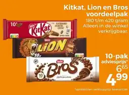 Trekpleister Kitkat, Lion en Bros voordeelpak aanbieding