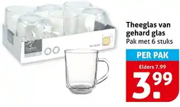 Hoogvliet Theeglas van gehard glas aanbieding