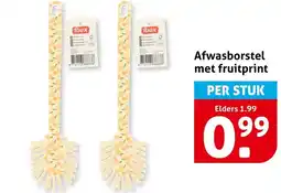 Hoogvliet Afwasborstel met fruitprint aanbieding