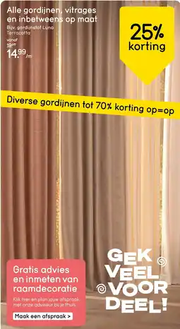 Leen Bakker Alle Gordijnen, Vitrages en Inbetweens op Maat aanbieding