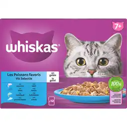 Dekamarkt Whiskas Kattenvoer vis selectie gelei 7+ jaar 12st aanbieding
