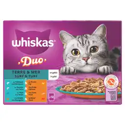 Dekamarkt Whiskas Kattenvoer surf&turf gelei 1+ jaar 12st aanbieding
