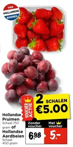 Vomar Voordeelmarkt Hollandse Pruimen of Hollandse Aardbeien aanbieding