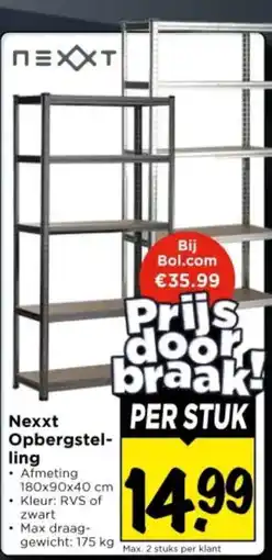 Vomar Voordeelmarkt Nexxt Opbergstelling aanbieding