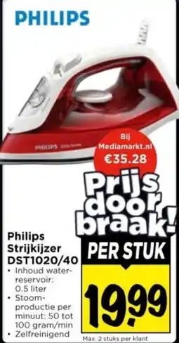 Vomar Voordeelmarkt Philips Strijkijzer DST1020/40 aanbieding