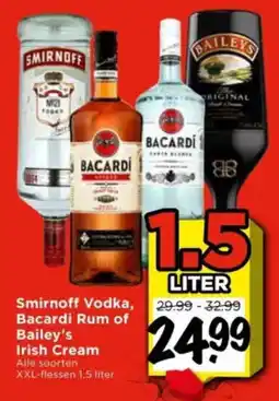 Vomar Voordeelmarkt Alle Smirnoff Vodka, Bacardi Rum of Bailey's Irish Cream aanbieding