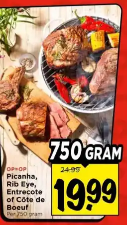 Vomar Voordeelmarkt Picanha, Rib Eye, Entrecote of Côte de Boeuf aanbieding