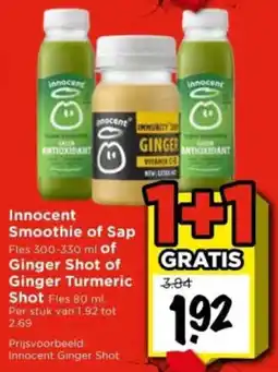 Vomar Voordeelmarkt Innocent Smoothie of Sap aanbieding