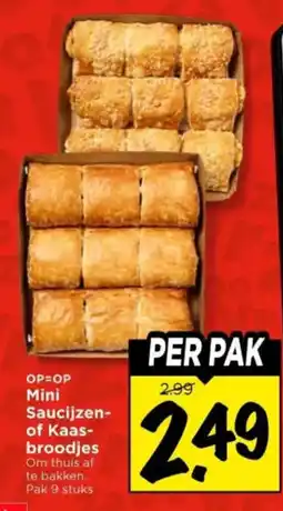 Vomar Voordeelmarkt Mini Saucijzen- of Kaasbroodjes aanbieding