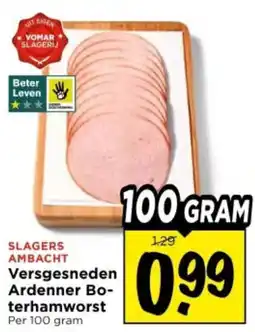 Vomar Voordeelmarkt Slagers Ambacht Versgesneden Ardenner Boterhamworst aanbieding