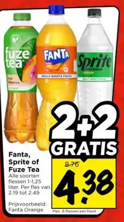 Vomar Voordeelmarkt Alle Fanta, Sprite of Fuze Tea aanbieding
