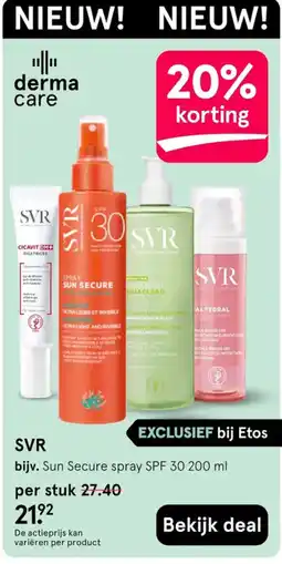 Etos SVR Sun Secure spray SPF 30 aanbieding
