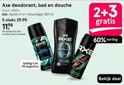 Etos Axe deodorant, bad en douche aanbieding