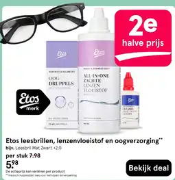 Etos Etos leesbrillen, lenzenvloeistof en oogverzorging aanbieding