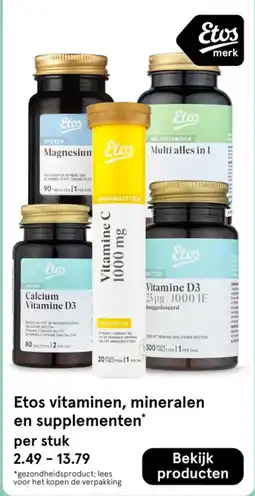 Etos Etos vitamine, mineralen en supplementen aanbieding