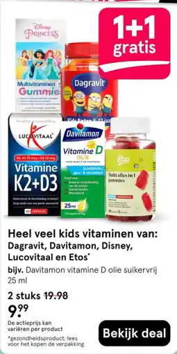 Etos Dagravit, Davitamon, Disney, Lucovitaal en Etos aanbieding