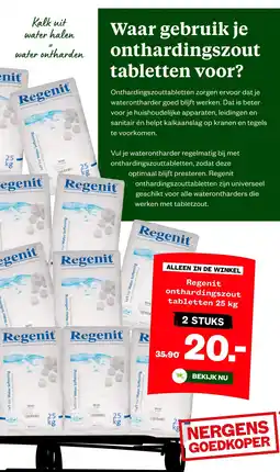 Welkoop Regenit onthardingszout tabletten aanbieding