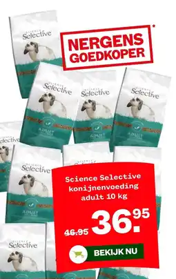 Welkoop Science Selective konijnenvoeding adult aanbieding