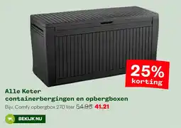 Welkoop Keter containerbergingen en opbergboxen aanbieding