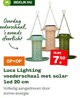 Welkoop Luca Lighting voederschaal met solar led aanbieding