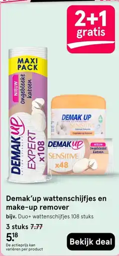 Etos Demak'up wattenschijfjes en make-up remover aanbieding