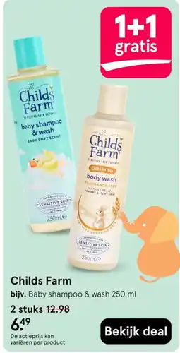 Etos Childs Farm baby shampoo & wash aanbieding