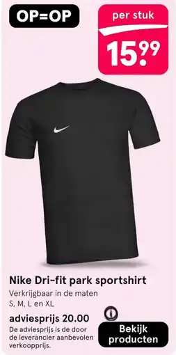 Etos Nike Dri-fit park sportshirt aanbieding