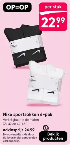 Etos Nike sportsokken 6-pak aanbieding