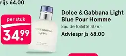 Etos Dolce & Gabbana Light Blue Pour Homme aanbieding